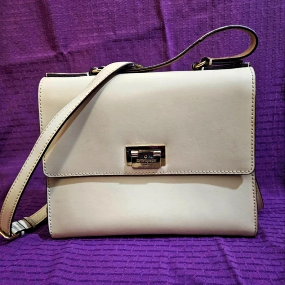 Kate Spade Cream Leather Satchel/Crossbody
